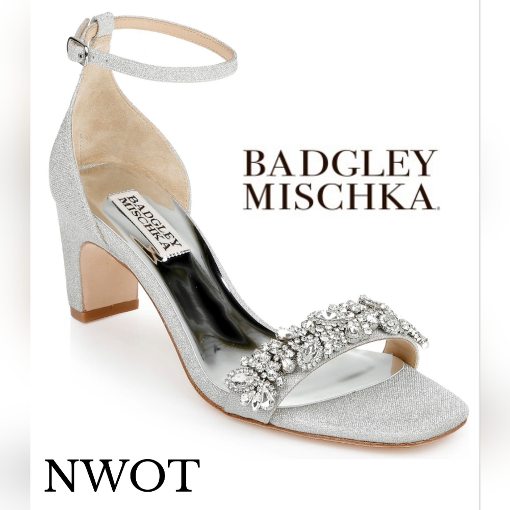 Badgley Mischka heels - Size 7 - Silver with Rhinestones